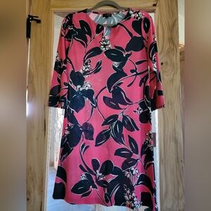 The Limited Pink and Blue Floral Mid Sleeve Dress